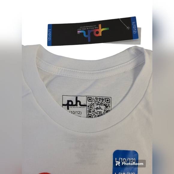 The Phluid Project T-Shirt Large(10/12) White Kids Unisex Short Sleeve Love Crew - Picture 4 of 7
